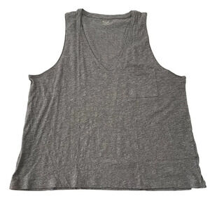 NEW‎ Madewell Whisper Cotton Pocket Tank Top Size 2X Gray NWT